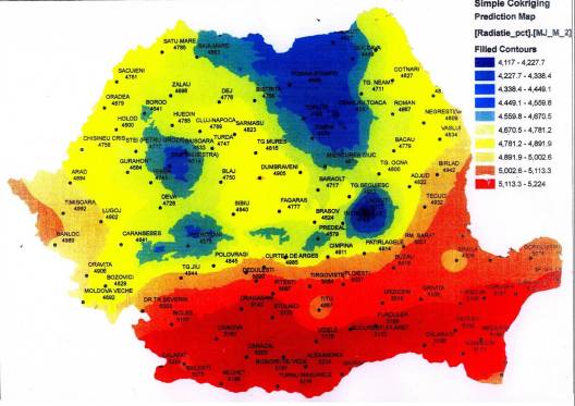 harta potentialului solar Romania 2007 ANM